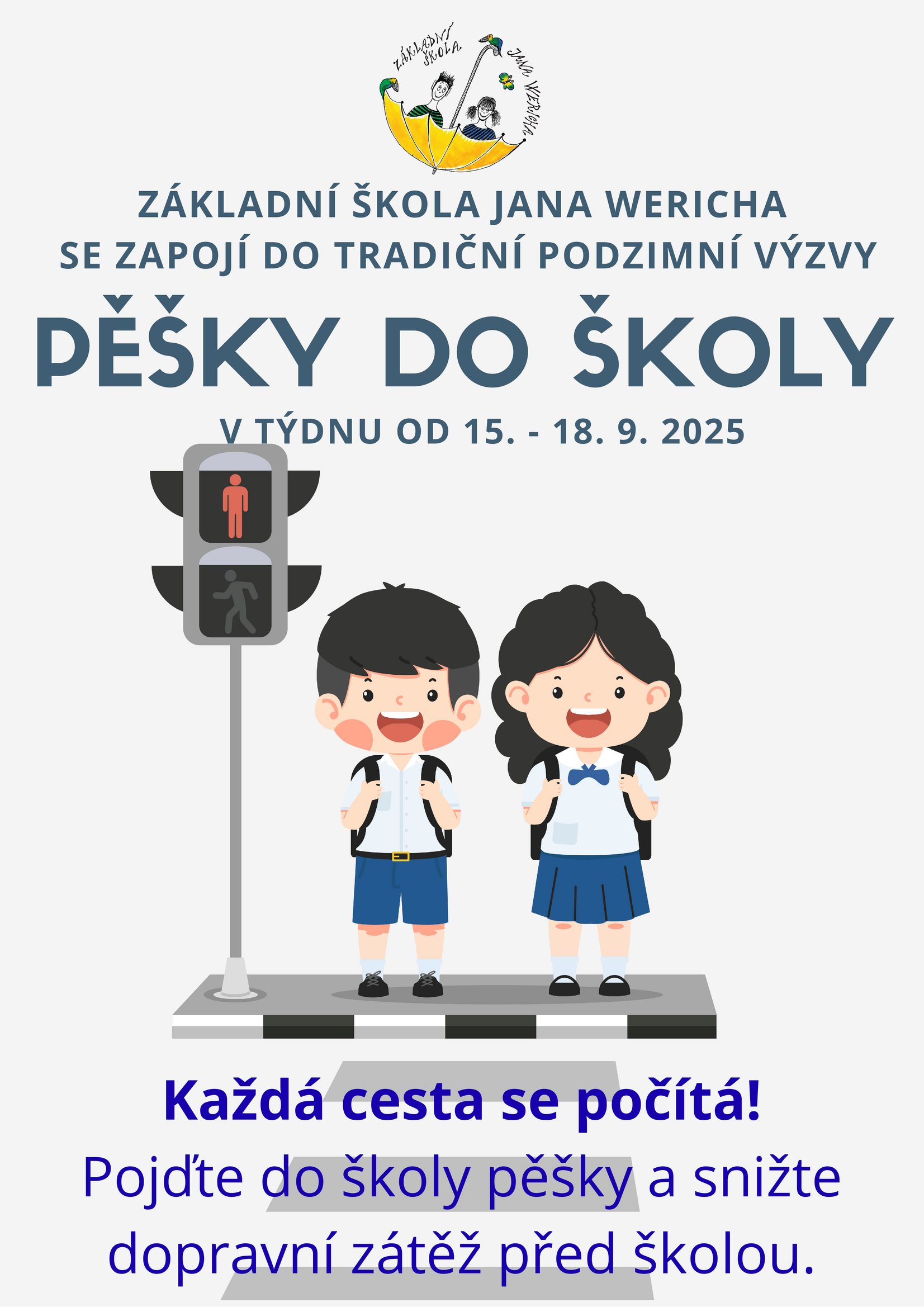 Pěšky do školy 15. - 19. 9. 2025