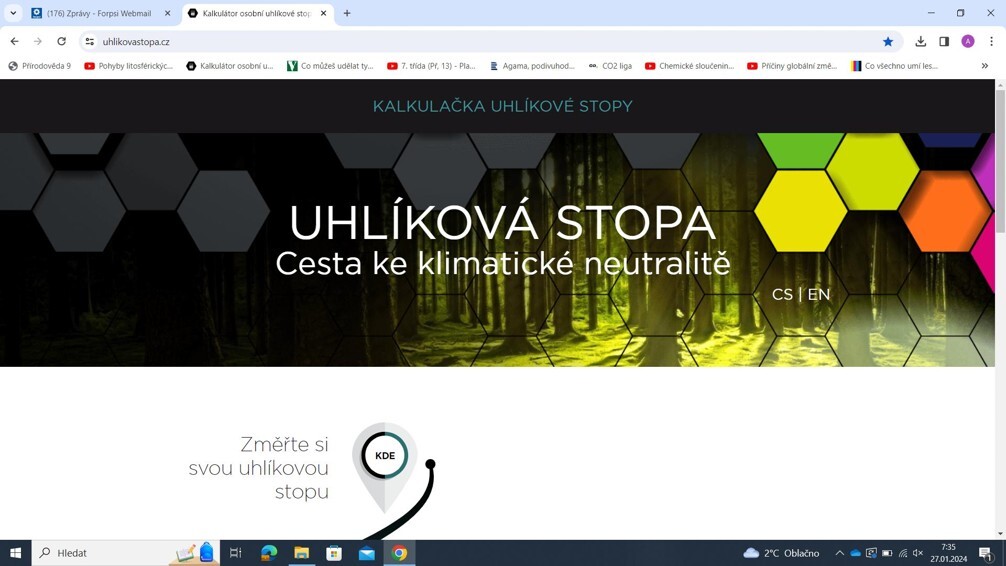 Uhlíková stopa-printscreen