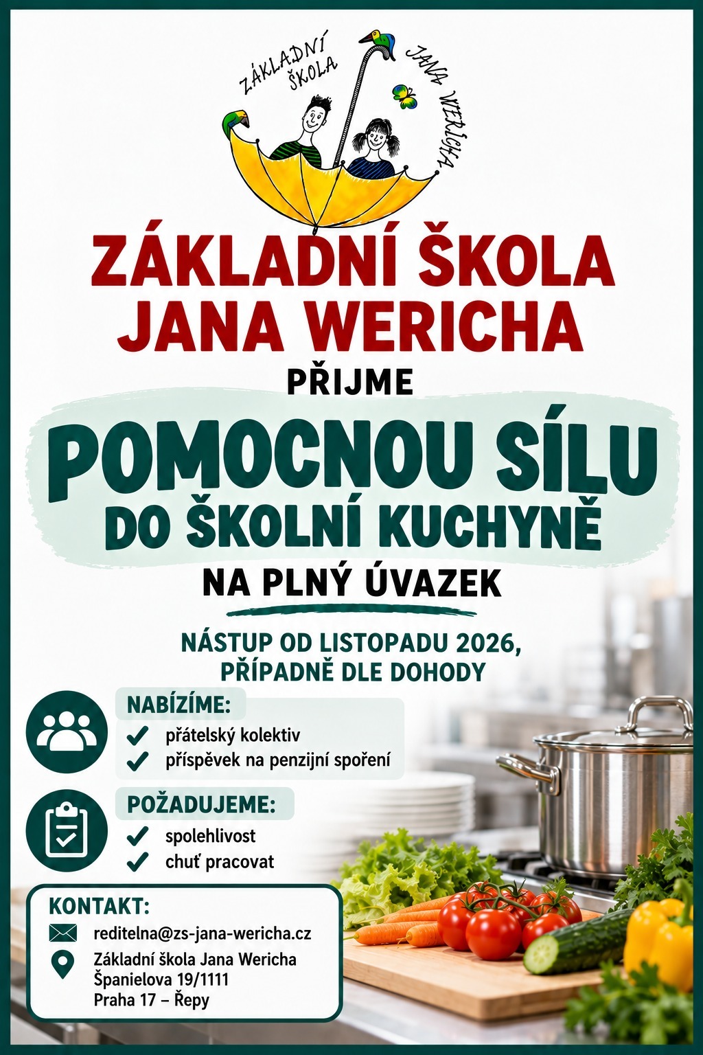 Hledáme pomocnou sílu do kuchyně